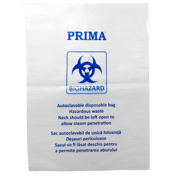 Медицинска практика/Стерилизация и дезинфектанти/СТЕРИЛИЗАЦИЯ - PRIMA Автоклавируеми торби, биоопасни, прозрачни, 10 бр