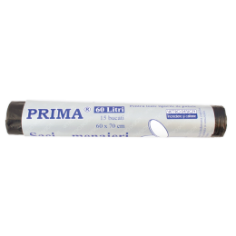 Почистване и домакинство/ЧУБИ ЗА БОКЛУК/Торби за боклук - PRIMA HDPE Черни чували за боклук, 60L, 15 бр