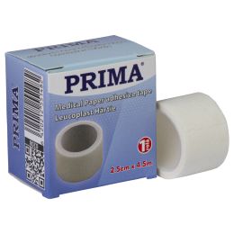 Медицинска практика/МЕДИЦИНСКИ ЛЕНТИ, ПЛАСТИРИ/Медицински самозалепващи се ленти - PRIMA Медицинска хартиена лепяща лента 2.5см x 4.5м