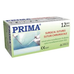 Медицинска практика/Дентална практика/ХИРУРГИЧЕСКИ СТОМАТОЛОГИЧНИ КОНЦИ - PRIMA Найлонови хирургични конци 75см кръгла игла 1/2 20мм USP 4/0