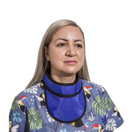 Медицинска практика/Дентална практика/ПРОДУКТИ ЗА ДЕНТАЛНА РАДИАЦИОННА ЗАЩИТА - Рентгенов защитен щит за щитния жлез, дължина 30 см, еквивалент на олово 0.50 мм Pb, Син