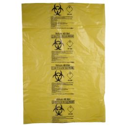 Медицинска практика/Козметичен СПА/Дентална практика - Жълти чували BIOHAZARD ADR, 40 л, 1 брой