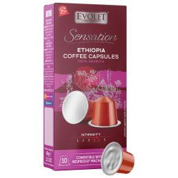 Биротика и стационарни/Продукти за кафенета/кафе - Evolet Sensation 100% арабика капсули, произход Етиопия, 10 капсули, съвместими с машини Nespresso