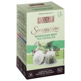 Биротика и стационарни/Продукти за кафенета/чай - Капсули Evolet Sensation Марокански чай с мента 25 г, съвместими с машини Nespresso, 10 капсули